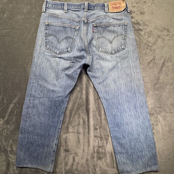 Levi’s 501 Jeans Men’s 36x27 Measured Tag 38x30 Altered Fade Thrashed Grunge - Picture 12 of 16